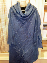 Load image into Gallery viewer, Hermes Indigo Dip Dye Silk GM Shawl “Kachinas” by Kermit Oliver 140