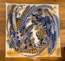 Load image into Gallery viewer, Hermes Cashmere and Silk GM Shawl « Plumes en Fete » by Aline Honoré 140