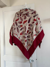Load image into Gallery viewer, Hermes Cashmere/Silk GM Shawl “Plumes” by Henri de Linares 140
