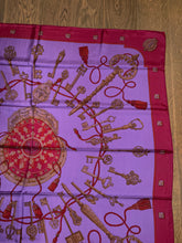 Load image into Gallery viewer, Hermes Silk Dip Dye GM Shawl “Les Cles” by Caty Latham 140.