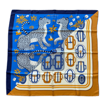 Load image into Gallery viewer, Hermes Wash Silk Scarf “Les Leopards Modernes” by Christiane Vauzelles and Françoise de La Perrière.