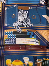 Load image into Gallery viewer, Hermes Silk Twill Double Sided Scarf Les 12 Leopards by Jin Kwon