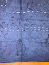 Load image into Gallery viewer, Hermes Indigo Dip Dye Silk GM Shawl “Kachinas” by Kermit Oliver 140