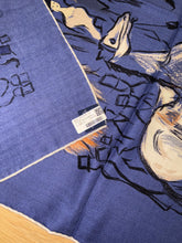Load image into Gallery viewer, Hermes Cashmere/Silk GM Shawl “Paddock” by Jean-Louis Clerc 140.