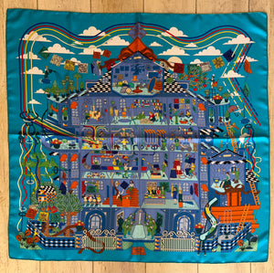 Hermes Silk Scarf “La Maison des Carres ” by Pierre Marie.