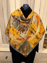 Load image into Gallery viewer, Hermes Silk Twill Scarf “Les Mythologies des Hommes Rouges” by Kermit Oliver.