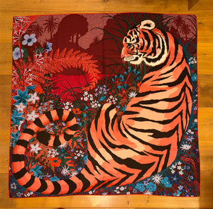 Hermes Cashmere/Silk Shawl “Tyger Tyger” by Alice Shirley 140