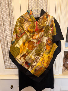 Hermes Silk Scarf Nuba Mountain by Ibrahim Alami Kwumi Sefedin