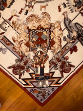 Load image into Gallery viewer, Hermes Cashmere and Silk GM Shawl “Kachinas” by Kermit Oliver 140.