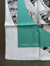 Load image into Gallery viewer, Hermes Silk Twill Scarf “Regarde Paris” by Bali Barret.