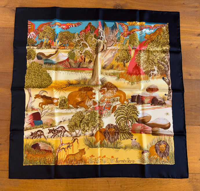 Hermes Silk Scarf Nuba Mountain by Ibrahim Alami Kwumi Sefedin