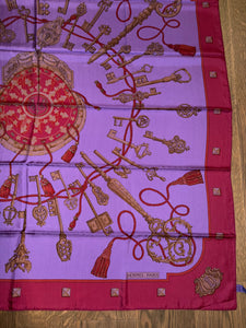 Hermes Silk Dip Dye GM Shawl “Les Cles” by Caty Latham 140.