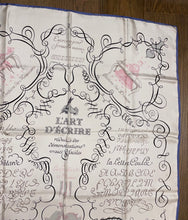Load image into Gallery viewer, Hermes Silk Scarf «L&#39;ART D&#39;ECRIRE» by Maurice Tranchant.