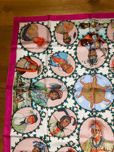 Hermes Silk Twill Scarf “Chefs Indiens” by Kermit Oliver.