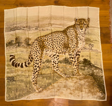 Load image into Gallery viewer, Hermes Wash Silk Scarf Acinonyx Jubatus by Christian Renonciat 140