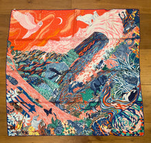 Load image into Gallery viewer, Hermes Silk Twill Scarf “Into the Canadian Wild » by Alice Shirley.