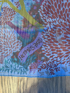 Hermes Silk Mousseline GM Shawl “DANS UN JARDIN ANGLAIS” by Alice Shirley 140