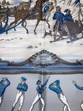 Load image into Gallery viewer, Limited Edition Hermes Silk Twill Scarf “Les Plaisirs du Froid&quot; by Hugo Grygkar for Courmayeur.