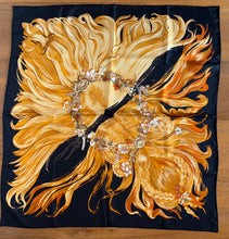 Load image into Gallery viewer, Hermes Silk Twill Scarf “Eva” by Philippe  Dumas.