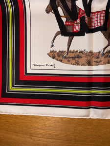 Limited Edition collaboration Comme des Garçons and HERMES 100% SILK TWILL Scarf “Couvertures et tenues de jour” by Rei Kawakubo and Jacques Eudel.