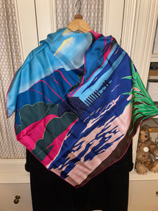 Limited Edition Hermes Silk Twill Scarf “Au Bout Du Monde” by Antoine Carbonne in support of Action of Addiction.