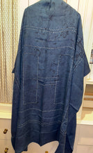 Load image into Gallery viewer, Hermes Indigo Dip Dye Silk GM Shawl “Kachinas” by Kermit Oliver 140