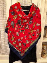 Load image into Gallery viewer, Hermes Cashmere and Silk GM Shawl « Champignons » by Anna Gavarni/Francoise de la Perriere