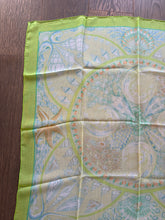 Load image into Gallery viewer, Hermes Silk Mousseline Scarf “Parures Oceanus” by Laurence Bourthoumieux.