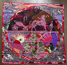 Load image into Gallery viewer, Hermes Cashmere/Silk GM Shawl “Ex Libris En Kimonos&quot; by Anamorphee 140.