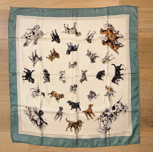 Hermes Silk Scarf «Race de chiens de chasse lI » by Karl Reille.