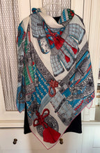 Load image into Gallery viewer, Hermes Cashmere/Silk Shawl “Parures de Samourais” by Aline Honore 140