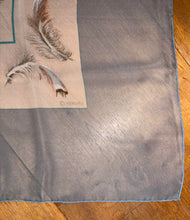 Load image into Gallery viewer, Hermes Silk Mousseline GM Shawl “Plumes” by Henri de Linares 140