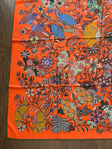 Hermes Cashmere/Silk Shawl “Fleurs et Papillons de Tissus” by Christine Henry 140