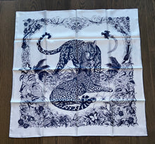Load image into Gallery viewer, Hermes Silk Twill Jacquard Scarf “Tatouage Jungle Love” by Robert Dallet.