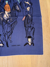 Load image into Gallery viewer, Hermes Cashmere/Silk GM Shawl “Paddock” by Jean-Louis Clerc 140.