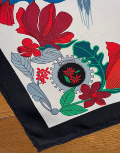 Hermes Silk Twill Scarf “Les Bolides” by Rena Dumas.