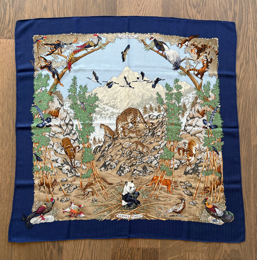 Hermes Cashmere/Silk Scarf “Sichuan” by Robert Dallet.