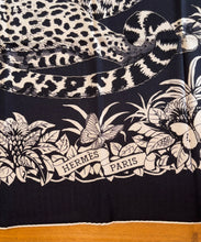 Load image into Gallery viewer, Hermes Cashmere and Silk GM Shawl « Jungle Love Tattoo » by Robert Dallet 140.