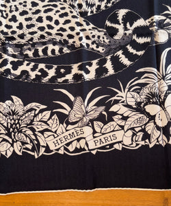 Hermes Cashmere and Silk GM Shawl « Jungle Love Tattoo » by Robert Dallet 140.