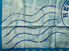 Load image into Gallery viewer, Hermes Silk Twill Scarf “De Passage à Paris” by Nathalie Vialars.