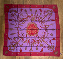 Load image into Gallery viewer, Hermes Silk Dip Dye GM Shawl “Les Cles” by Caty Latham 140.