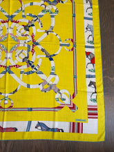 Load image into Gallery viewer, Hermes Cashmere/Silk Shawl “Eperon d’Or et Tenues de Jour” by  Henri d'Origny and Jacques Eudel 140