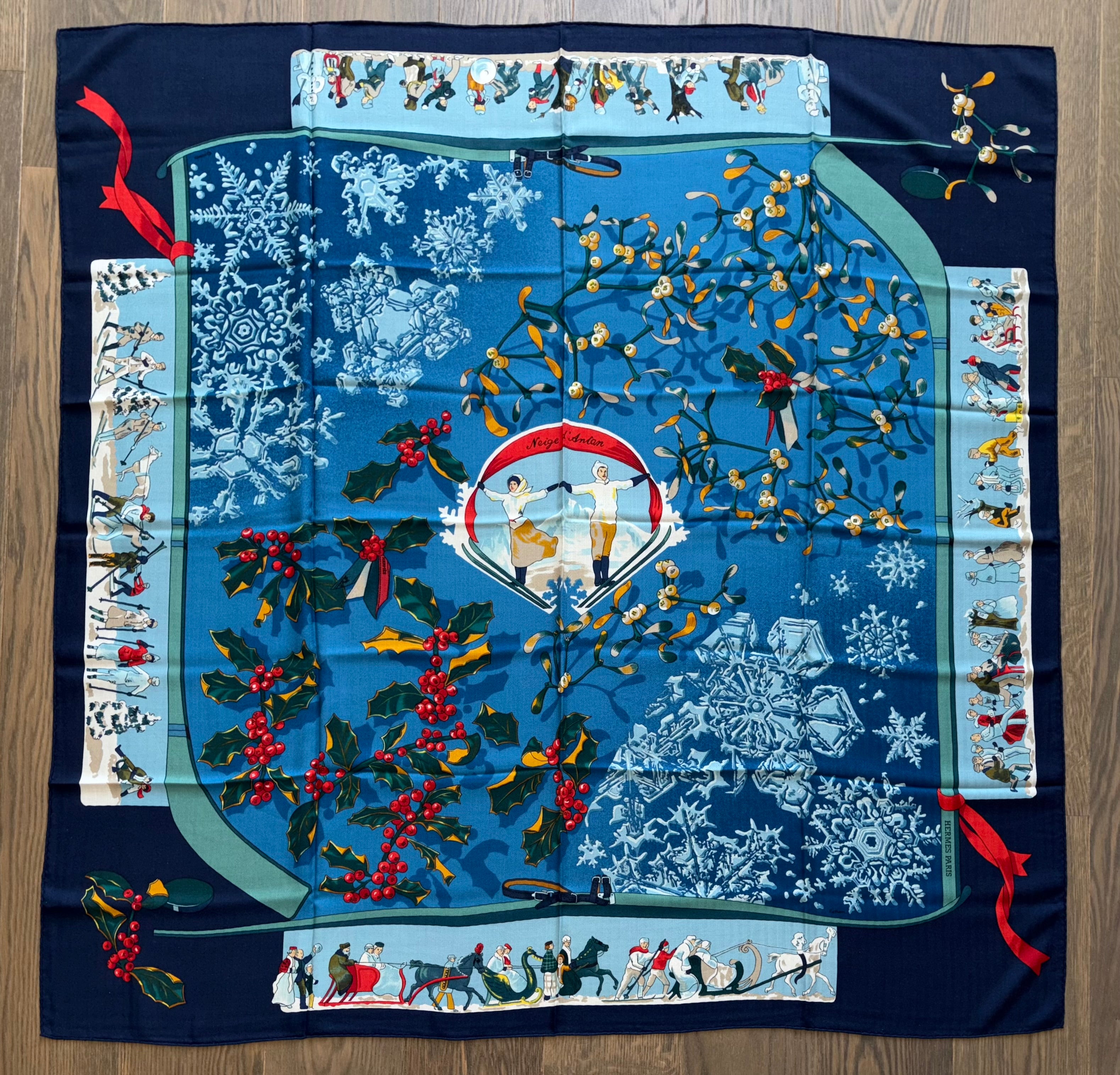 Hermes Cashmere and Silk GM Shawl “Neige d'Antan” by Cathy Latham