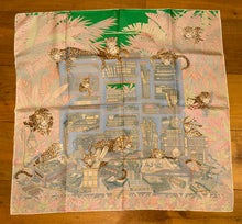 Load image into Gallery viewer, Hermes Silk Twill Double Sided Scarf Les 12 Leopards by Jin Kwon
