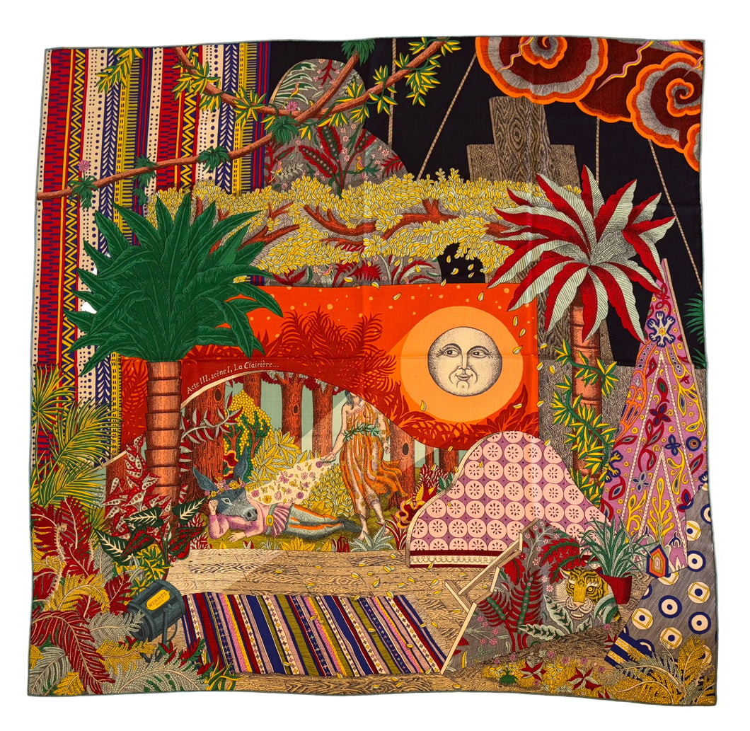 Hermes Cashmere/Silk GM Shawl “Acte III, Scene I, La Clairiere» by Edouard Baribeaud 140.