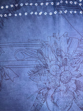 Load image into Gallery viewer, Hermes Indigo Dip Dye Silk GM Shawl “Kachinas” by Kermit Oliver 140