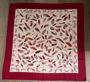 Hermes Cashmere/Silk GM Shawl “Plumes” by Henri de Linares 140