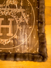 Load image into Gallery viewer, Exceptional Hermès silk mousseline shawl with sable fur “Vif Argent” by Dimitri Rybaltchenko