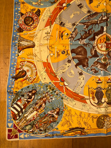 Hermes Silk Twill Scarf “Les Mythologies des Hommes Rouges” by Kermit Oliver.