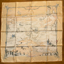 Load image into Gallery viewer, Hermes Silk Twill Scarf “Hommage a l’Explorateur Sir Ernest Shackleton” by Zoe Pauwels.